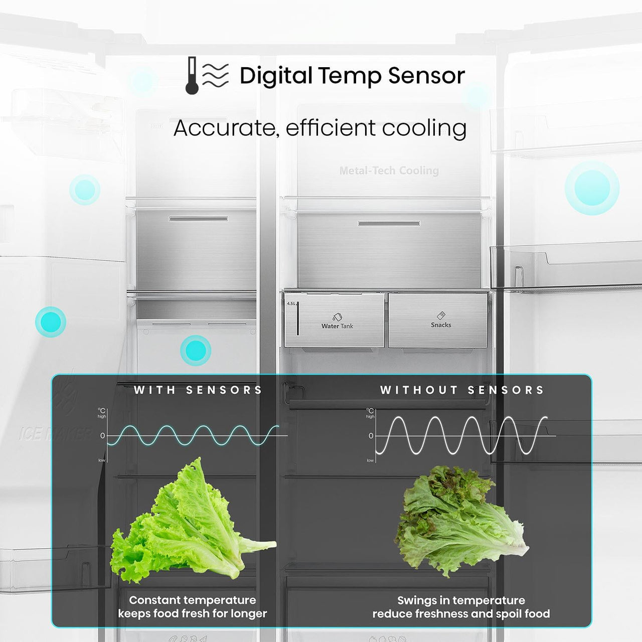 Factory second Hisense HRSBS632BW 632L Wi-Fi Side by Side Fridge (Black Steel) non plumber ice maker & water dispenser - Second Hand Appliances Geebung