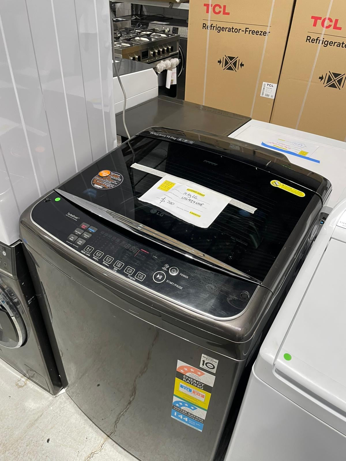 Second hand LG 14 kg Top Load Washing Machine – Black Steel  Model: WTG1434BHF - Second Hand Appliances Geebung