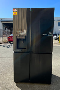 Thumbnail for Factory second Hisense HRSBS632BW 632L Wi-Fi Side by Side Fridge (Black Steel) non plumber ice maker & water dispenser - Second Hand Appliances Geebung