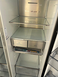 Thumbnail for Factory second Hisense HRSBS632BW 632L Wi-Fi Side by Side Fridge (Black Steel) non plumber ice maker & water dispenser - Second Hand Appliances Geebung
