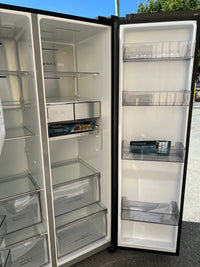 Thumbnail for Factory second Hisense HRSBS632BW 632L Wi-Fi Side by Side Fridge (Black Steel) non plumber ice maker & water dispenser - Second Hand Appliances Geebung