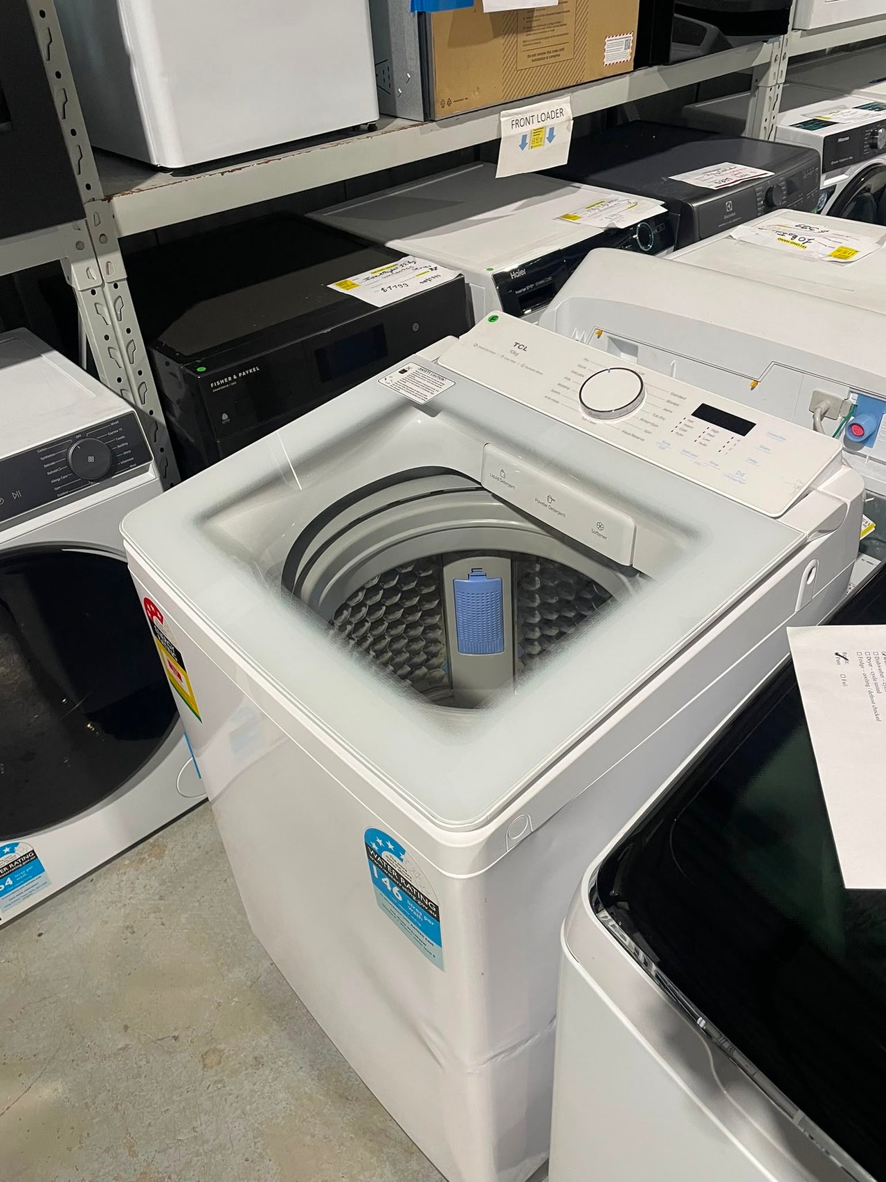 Factory second TCL 10kg Top Load Washing Machine – White WA10P60W