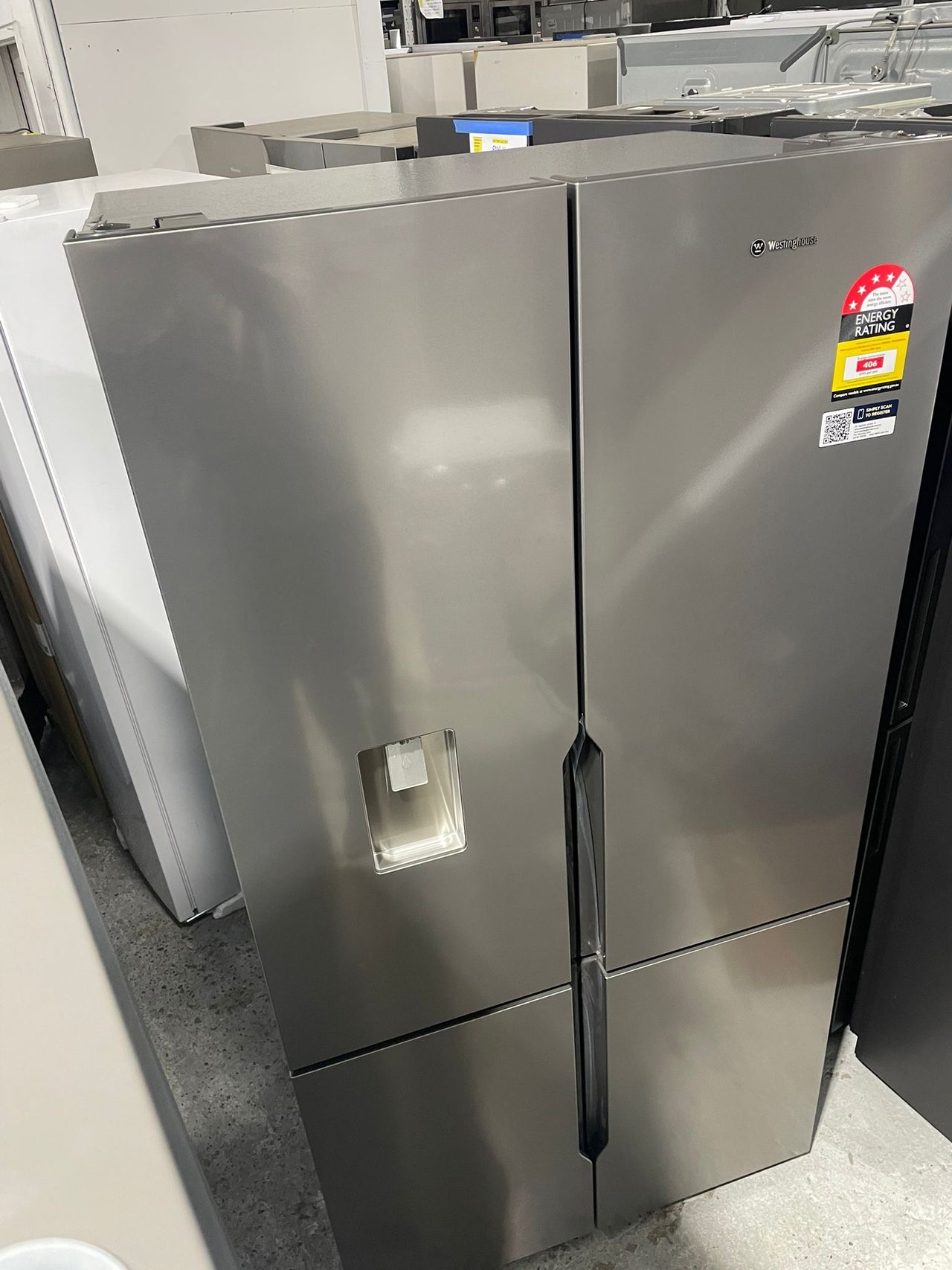 Factory second Westinghouse 565L French Door Fridge – Stainless Steel (WQE5660SA)