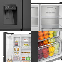 Thumbnail for Factory second Hisense HRSBS632BW 632L Wi-Fi Side by Side Fridge (Black Steel) non plumber ice maker & water dispenser - Second Hand Appliances Geebung