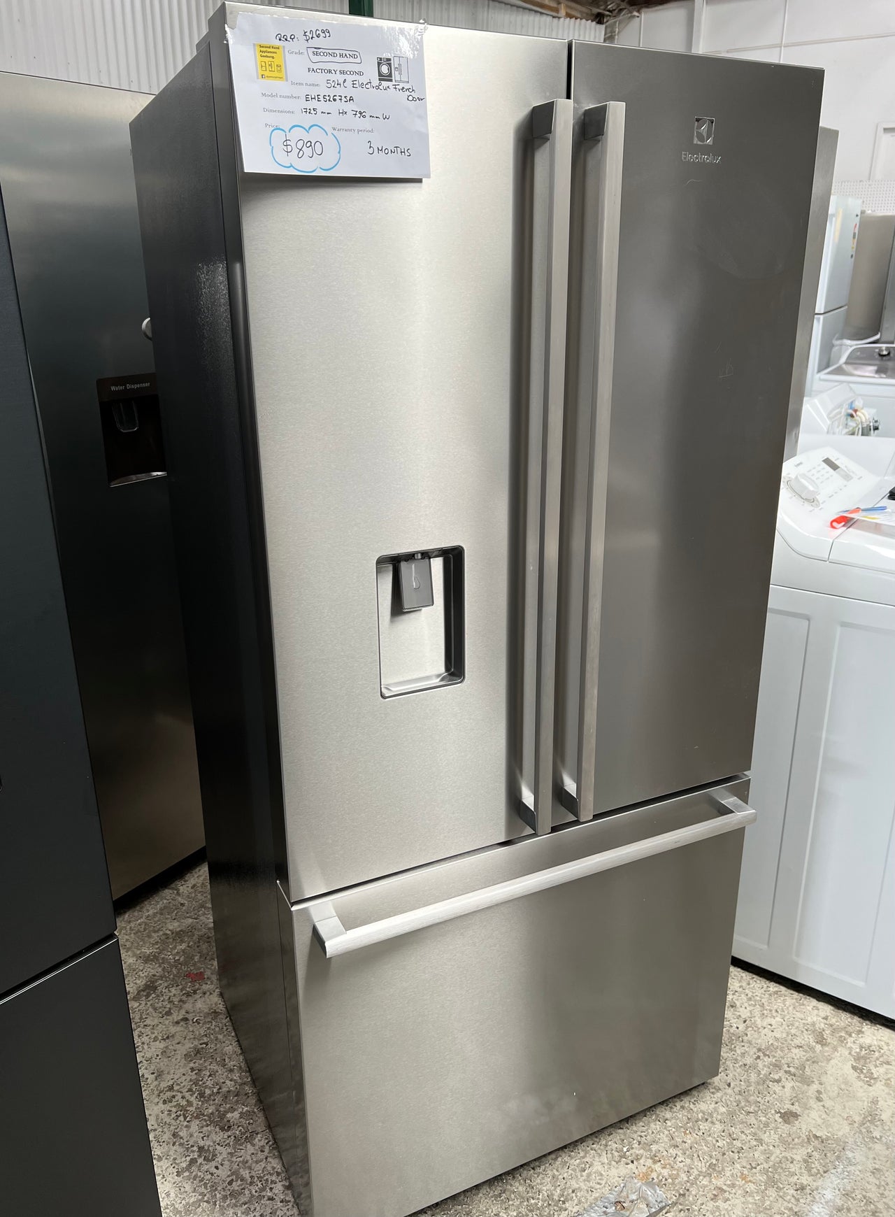 Second hand Electrolux 524L French Door Fridge EHE5267SA Second Hand