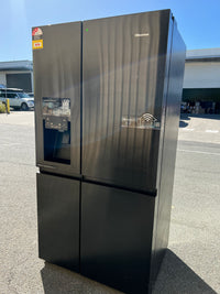 Thumbnail for Factory second Hisense HRSBS632BW 632L Wi-Fi Side by Side Fridge (Black Steel) non plumber ice maker & water dispenser - Second Hand Appliances Geebung
