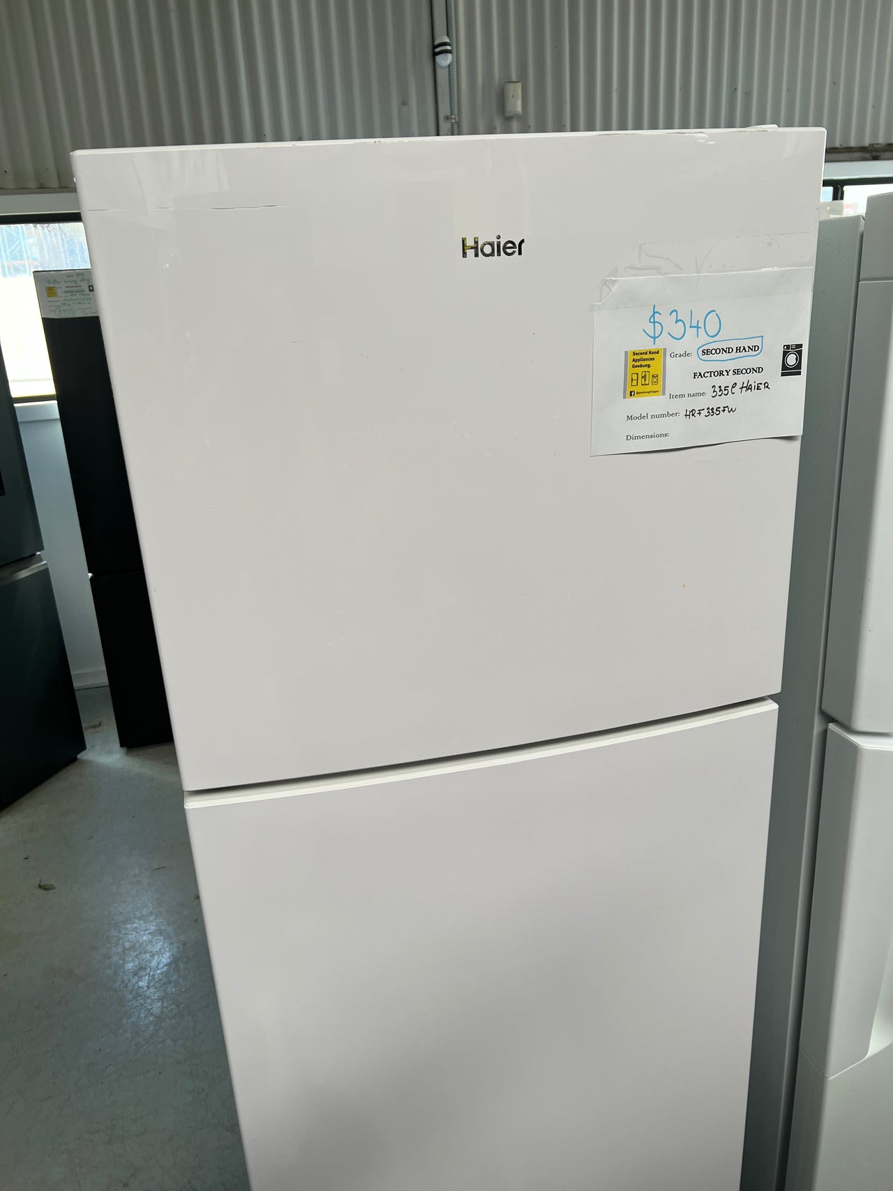 Second hand Haier 335L Top Mount Fridge HRF-335FW - Second Hand Appliances Geebung