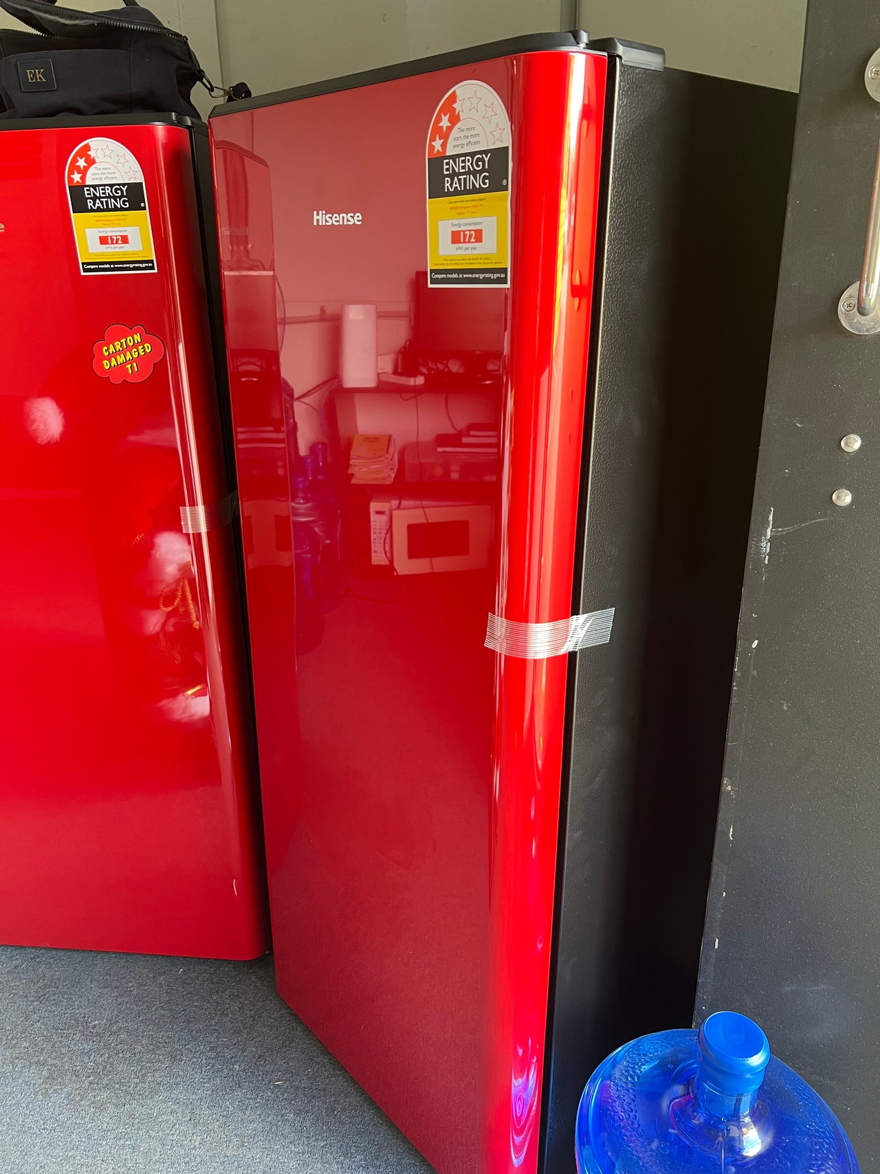 Carton damaged Factory second Hisense 179L Bar Fridge front side HRBF179R - Second Hand Appliances Geebung