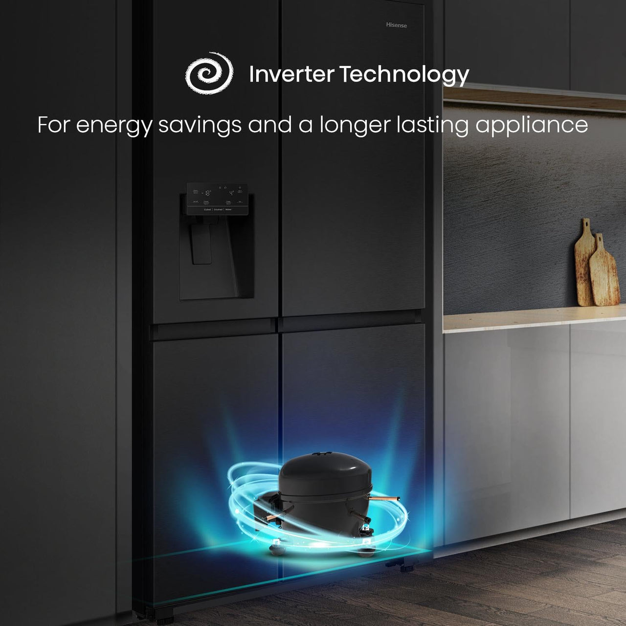 Factory second Hisense HRSBS632BW 632L Wi-Fi Side by Side Fridge (Black Steel) non plumber ice maker & water dispenser - Second Hand Appliances Geebung