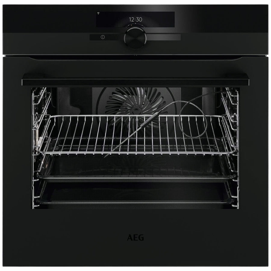 Factory AEG 60cm Pyrolytic Built-In Oven with SenseCook - Matte Black BPK94733PT - Second Hand Appliances Geebung
