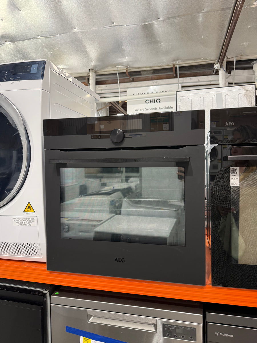 Factory AEG 60cm Pyrolytic Built-In Oven with SenseCook - Matte Black BPK94733PT - Second Hand Appliances Geebung