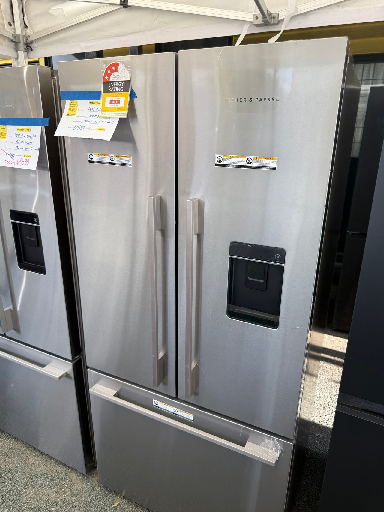 Factory Fisher & Paykel 487L French Door Refrigerator – RF522ADUX5 - Second Hand Appliances Geebung