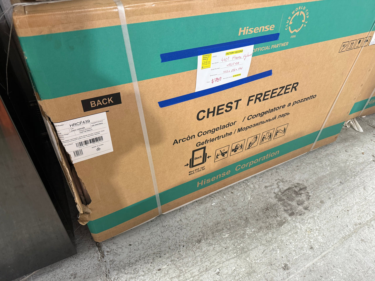 Buy Factory Second/Carton damaged Hisense 431L Chest Freezer – White (HRCF439) |  | [product_variant] | Second Hand Appliances Geebung Brisbane