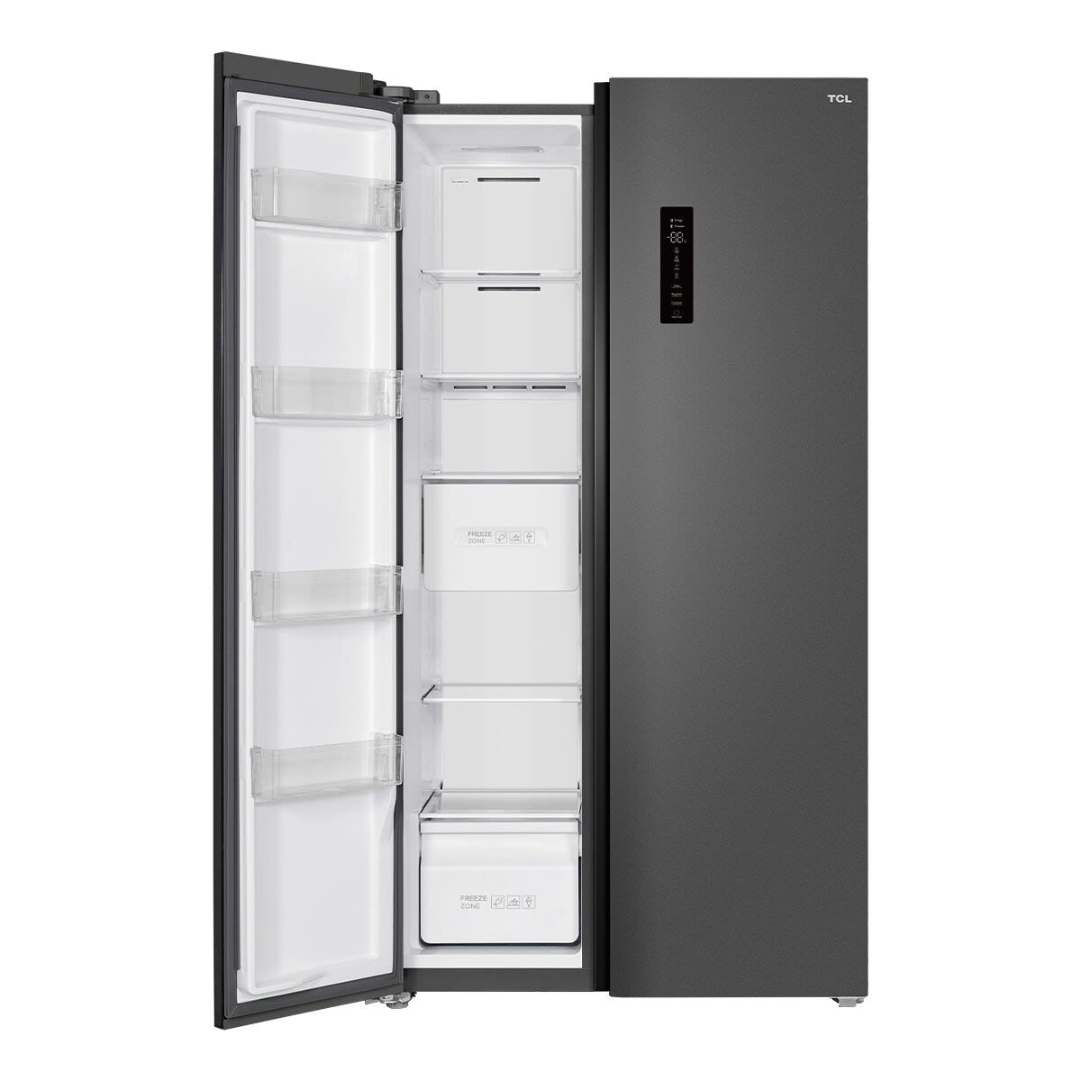 Factory Second/Carton damaged  TCL 505L Side-by-Side Refrigerator – Grey (P525SBC) - Second Hand Appliances Geebung