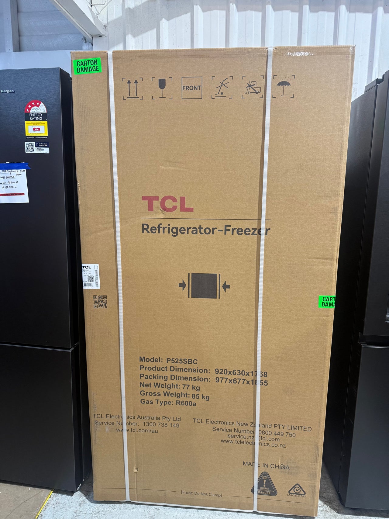 Factory Second/Carton damaged  TCL 505L Side-by-Side Refrigerator – Grey (P525SBC) - Second Hand Appliances Geebung