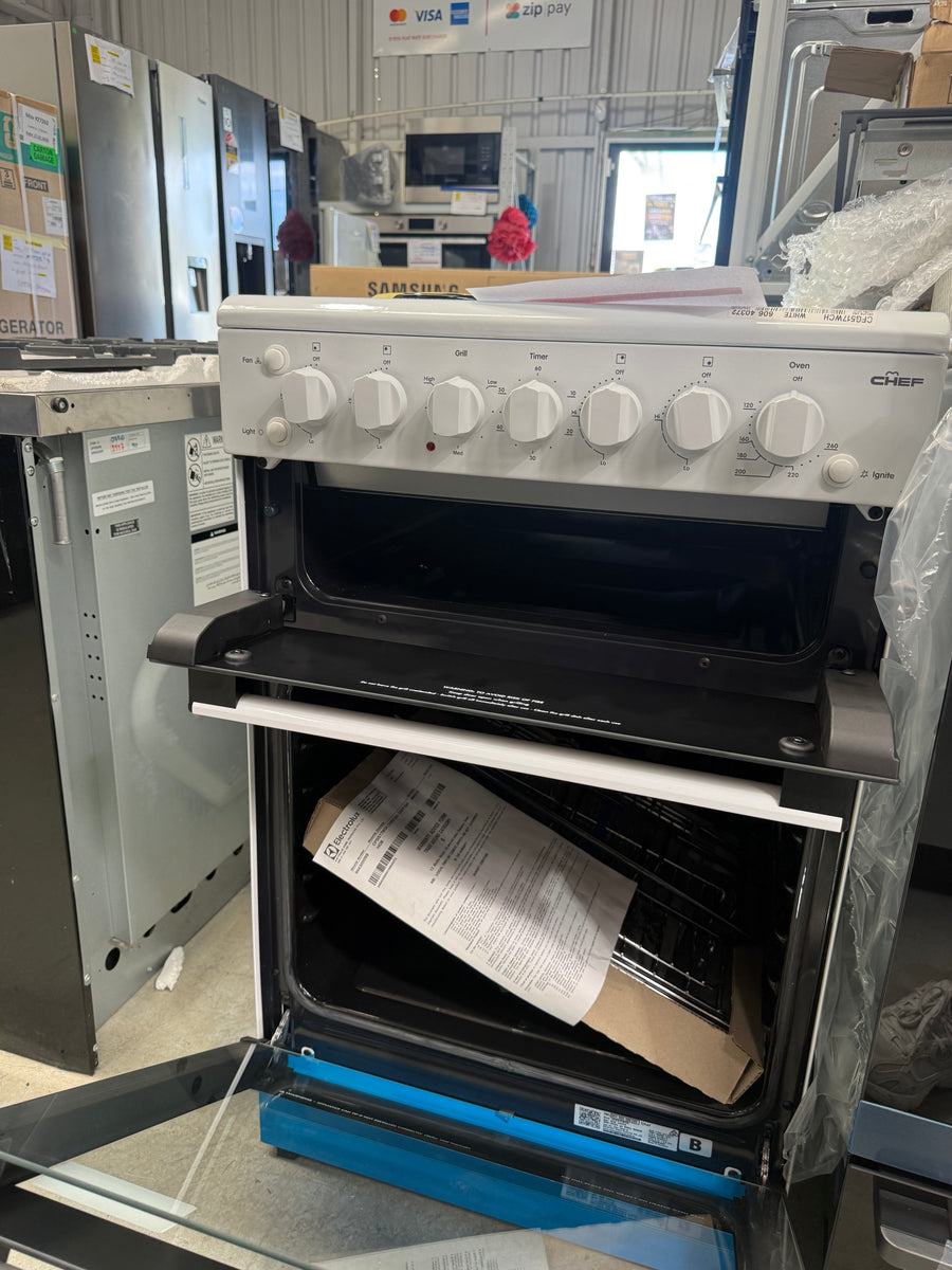Factory Second Chef CFG517WCH 54cm Freestanding Fan Forced Gas Cooker(NAT) - Second Hand Appliances Geebung