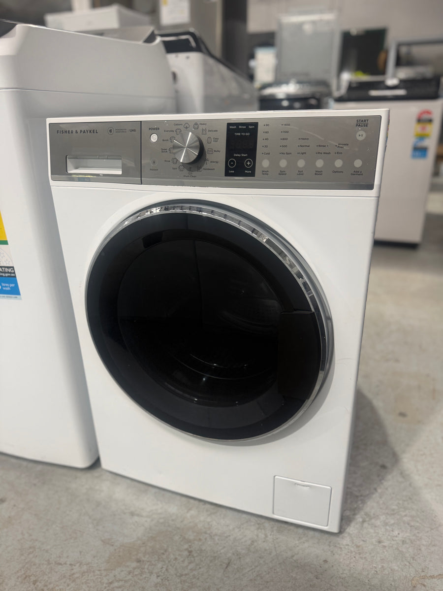Factory Second Fisher & Paykel 12kg WashSmart Front Load Washing Machine WH1260P1 - Second Hand Appliances Geebung