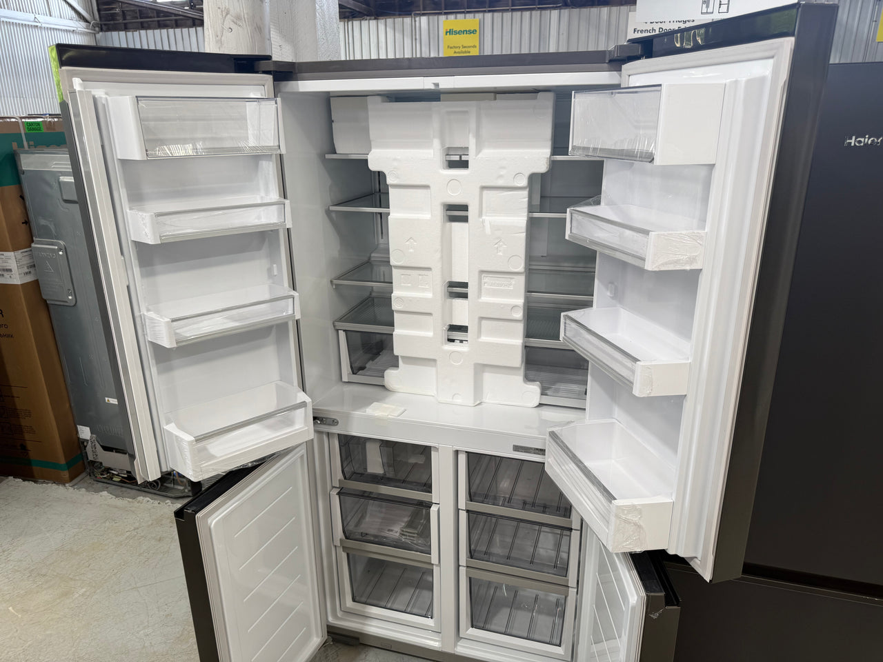 Factory Second Fisher & Paykel 538L Quad Door Refrigerator with Ice & Water    Model: RF605QNUVB1 - Second Hand Appliances Geebung