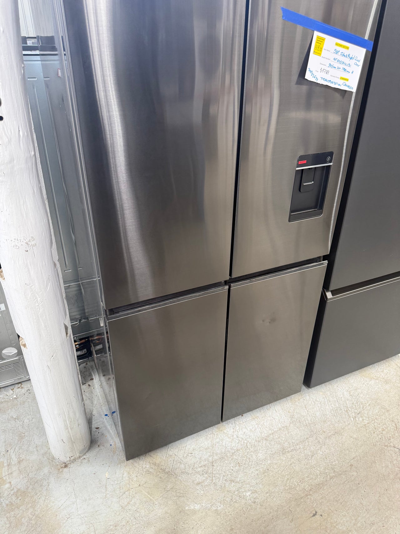 Factory Second Fisher & Paykel 538L Quad Door Refrigerator with Ice & Water    Model: RF605QNUVB1 - Second Hand Appliances Geebung
