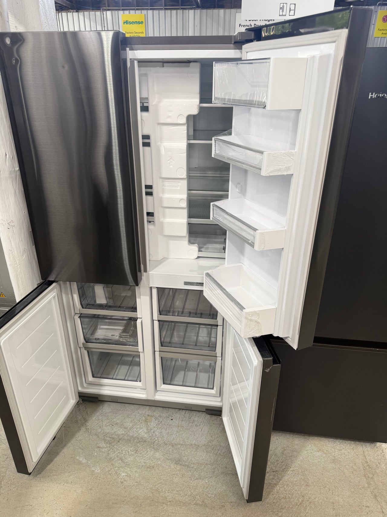 Factory Second Fisher & Paykel 538L Quad Door Refrigerator with Ice & Water    Model: RF605QNUVB1 - Second Hand Appliances Geebung