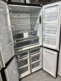 Thumbnail for Factory Second Fisher & Paykel 690L Recessed Handle Quad Door Fridge with Ice & Water Dispenser - Matte Black Glass RF730QZUVB1 - Second Hand Appliances Geebung