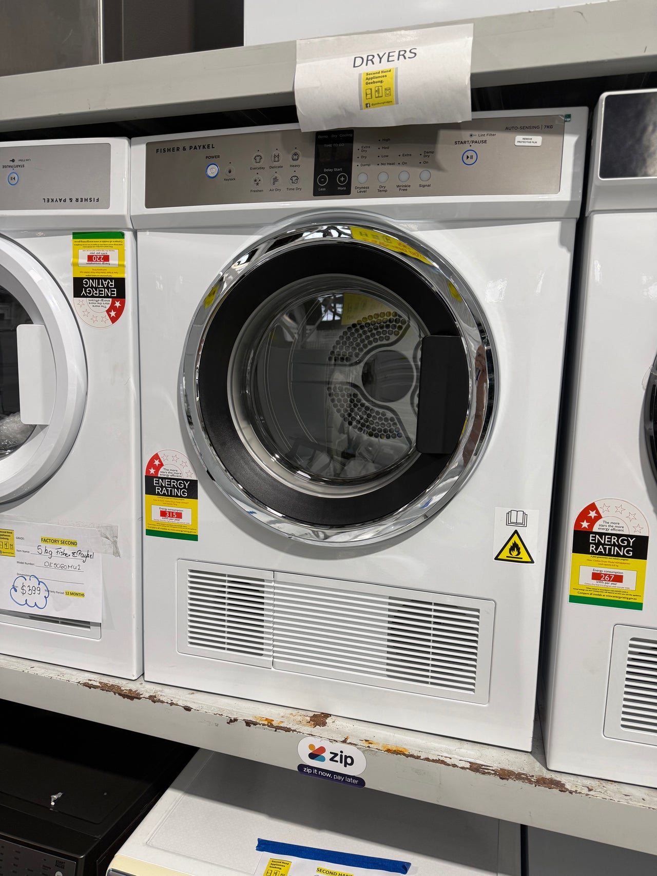 Factory Second Fisher & Paykel 7kg Sensor Dryer Model: DE7060G2 - Second Hand Appliances Geebung