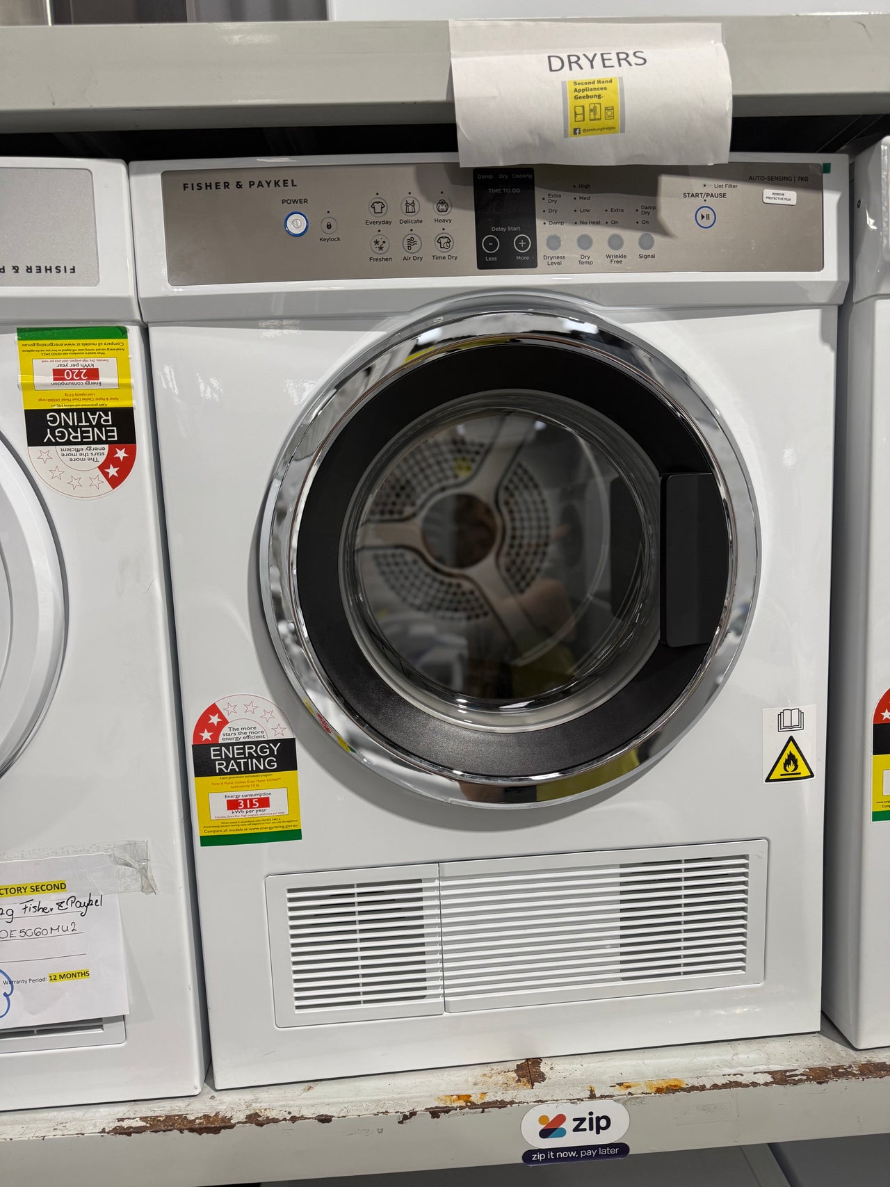 Factory Second Fisher & Paykel 7kg Sensor Dryer Model: DE7060G2 - Second Hand Appliances Geebung