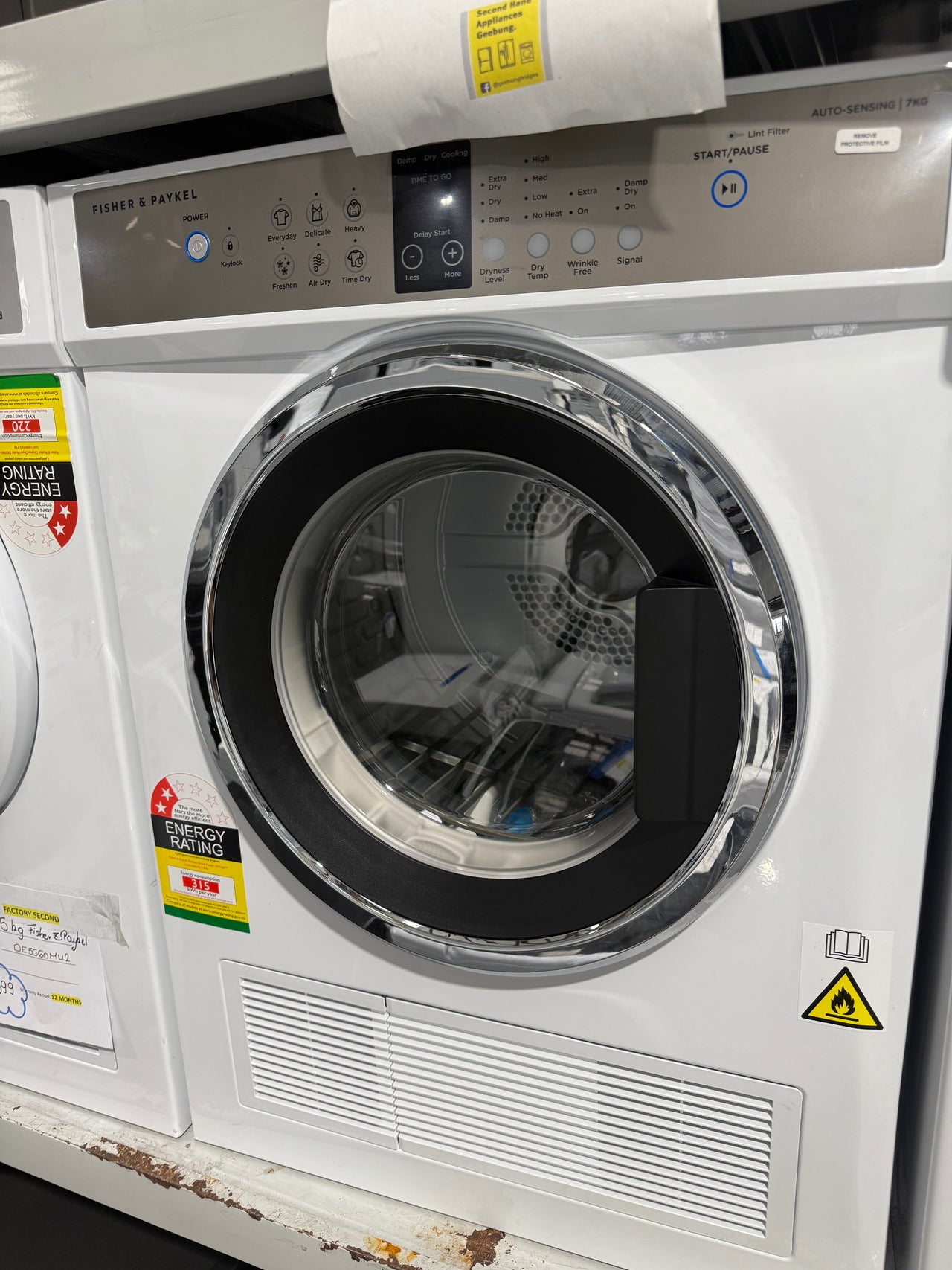 Factory Second Fisher & Paykel 7kg Sensor Dryer Model: DE7060G2 - Second Hand Appliances Geebung