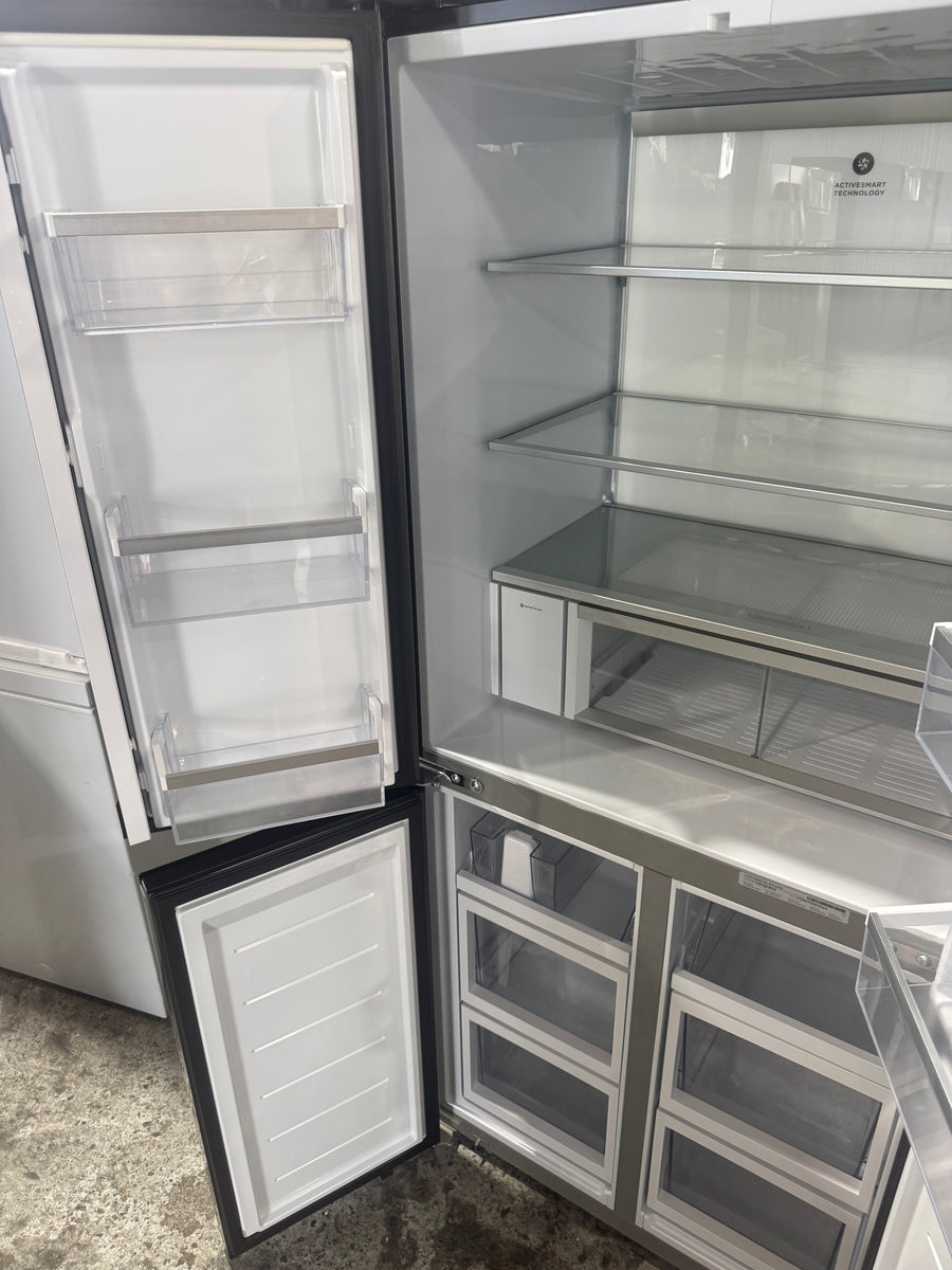 Factory Second Fisher & Paykel RF500QNUB1 498L Quad Door Fridge – Black Stainless Steel - Second Hand Appliances Geebung