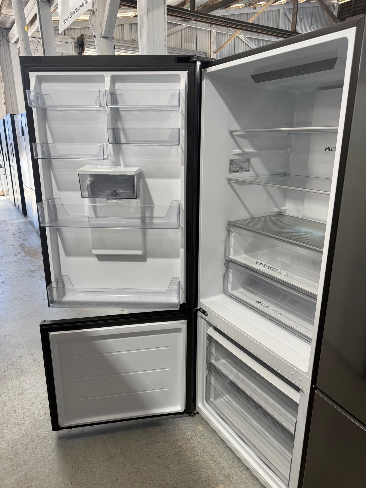 Factory Second Haier 431L Bottom Mount Refrigerator – Black Model: HRF420BHC - Second Hand Appliances Geebung