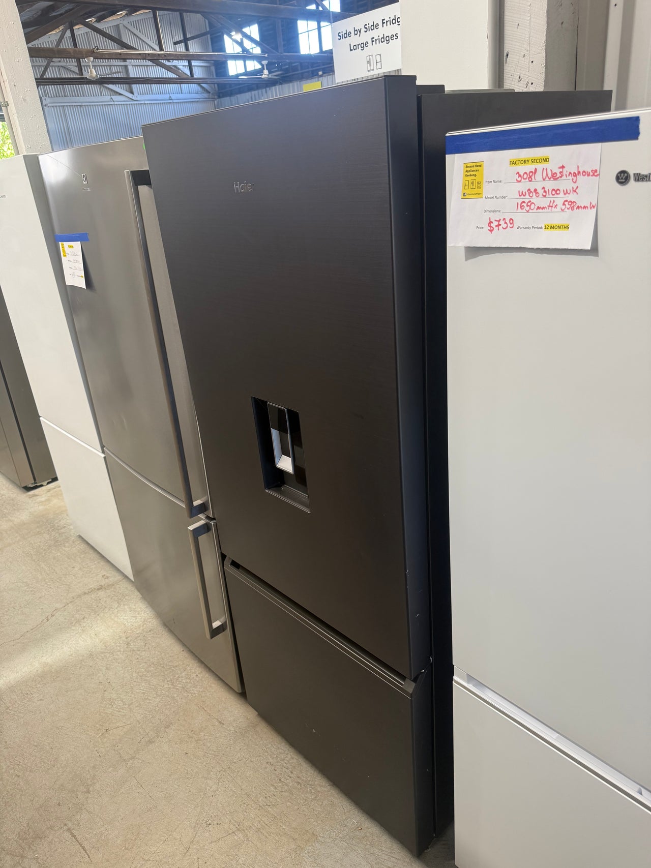 Factory Second Haier 431L Bottom Mount Refrigerator – Black Model: HRF420BHC - Second Hand Appliances Geebung