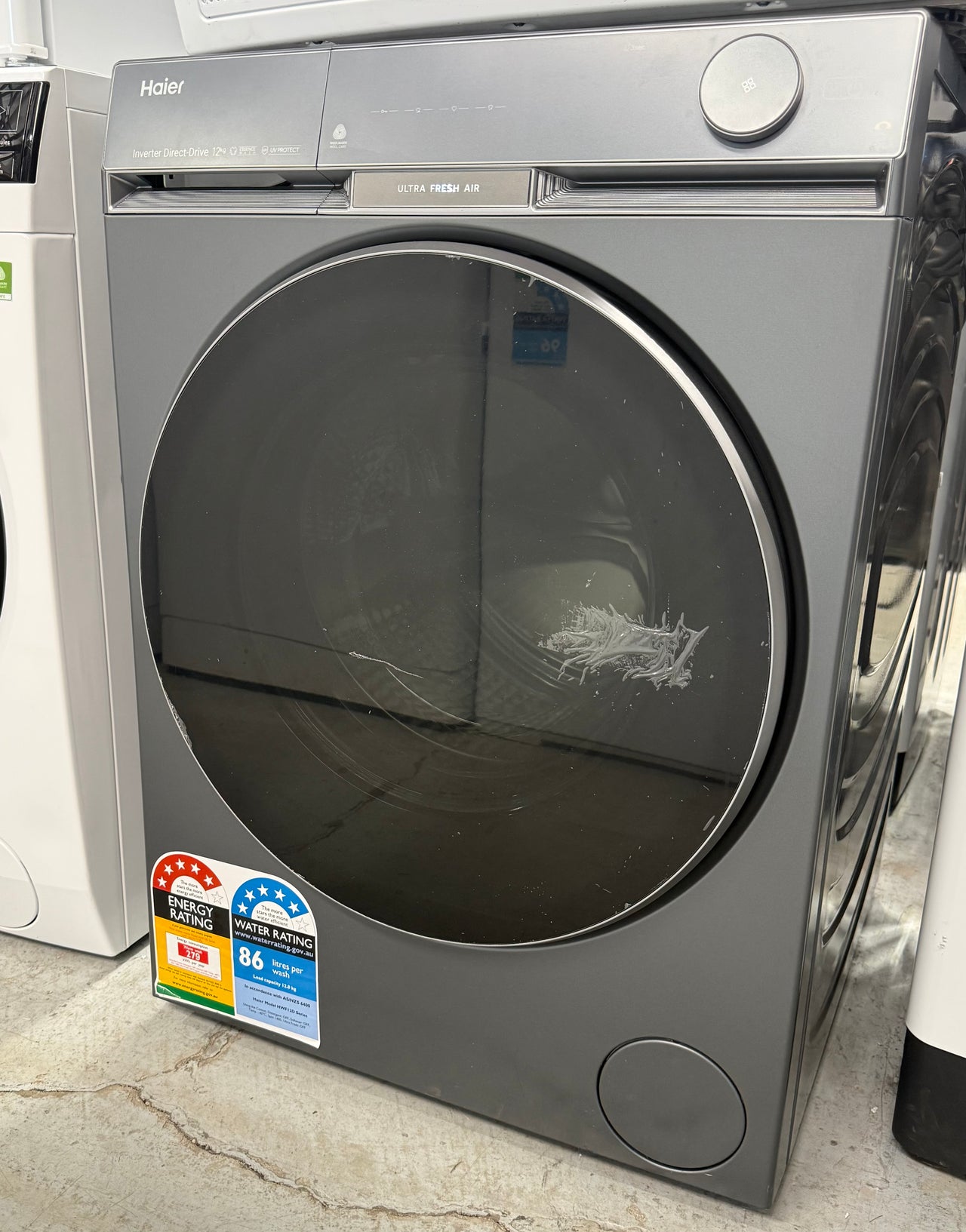 Factory Second Haier 500 Series Matching Laundry Set – 12kg Front Load Washer + 8kg Heat Pump Dryer – HWF12DB1 + HDHPS80NB1 - Second Hand Appliances Geebung