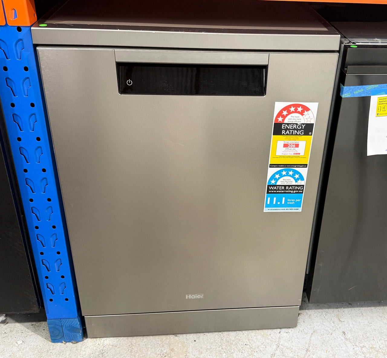Factory Second Haier 600 Series Freestanding Dishwasher – Satina (HDW15F4S1) - Second Hand Appliances Geebung