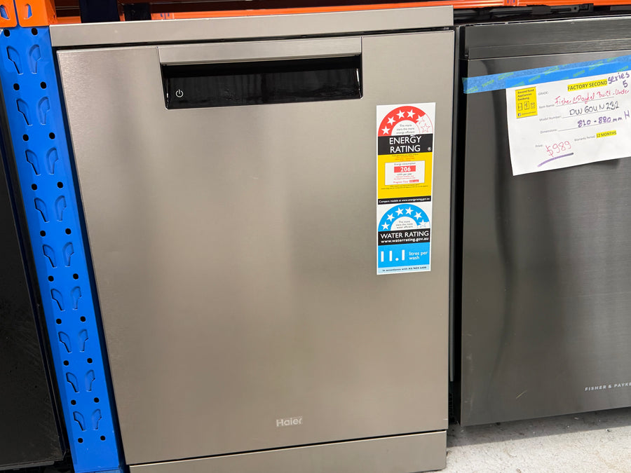 Factory Second Haier 600 Series Freestanding Dishwasher – Satina (HDW15F4S1) - Second Hand Appliances Geebung