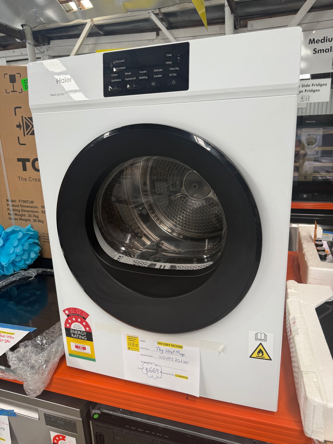 Buy Factory Second Haier 7kg Heat Pump Dryer – White (HDHPS70LW1) |  | [product_variant] | Second Hand Appliances Geebung Brisbane