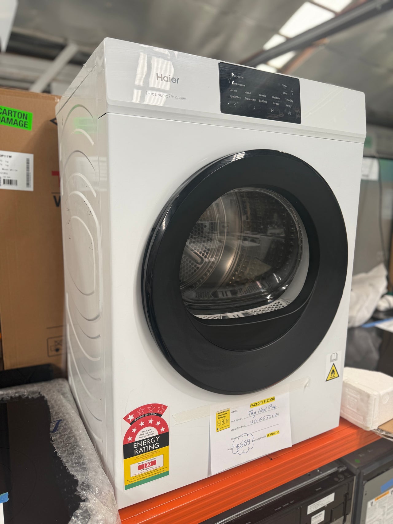 Buy Factory Second Haier 7kg Heat Pump Dryer – White (HDHPS70LW1) |  | [product_variant] | Second Hand Appliances Geebung Brisbane