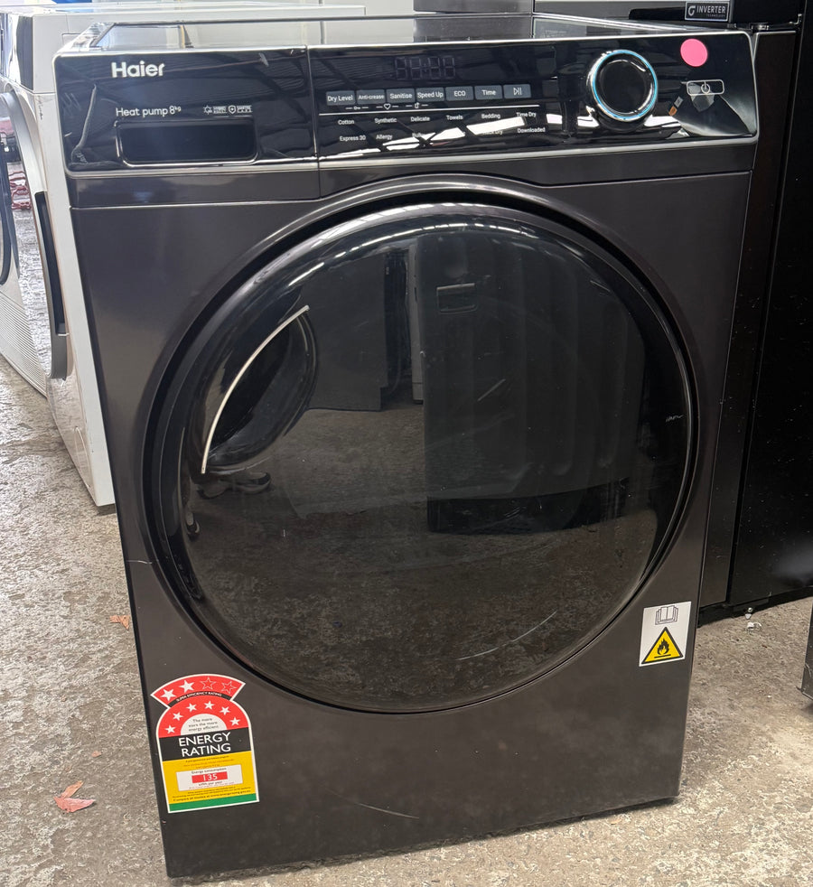 Factory Second Haier 8kg Heat Pump Dryer HDHP80ANB1 - Second Hand Appliances Geebung
