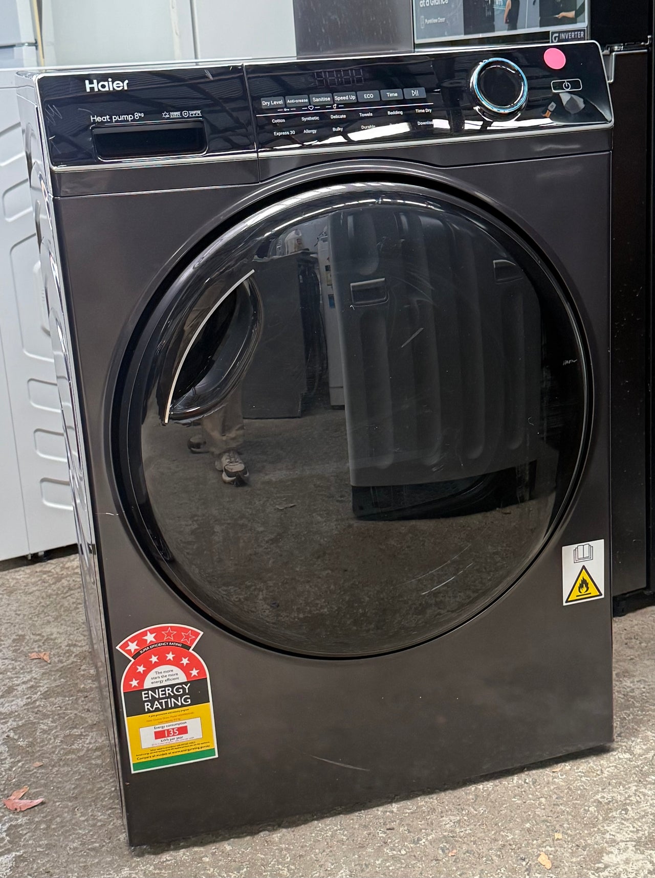 Factory Second Haier 8kg Heat Pump Dryer HDHP80ANB1 - Second Hand Appliances Geebung