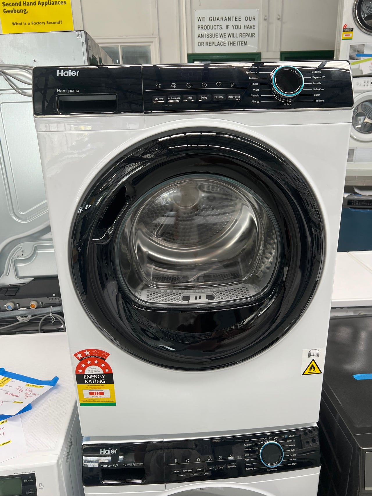 Factory Second Haier 8kg Heat Pump Dryer HDHP80AW1 - Second Hand Appliances Geebung
