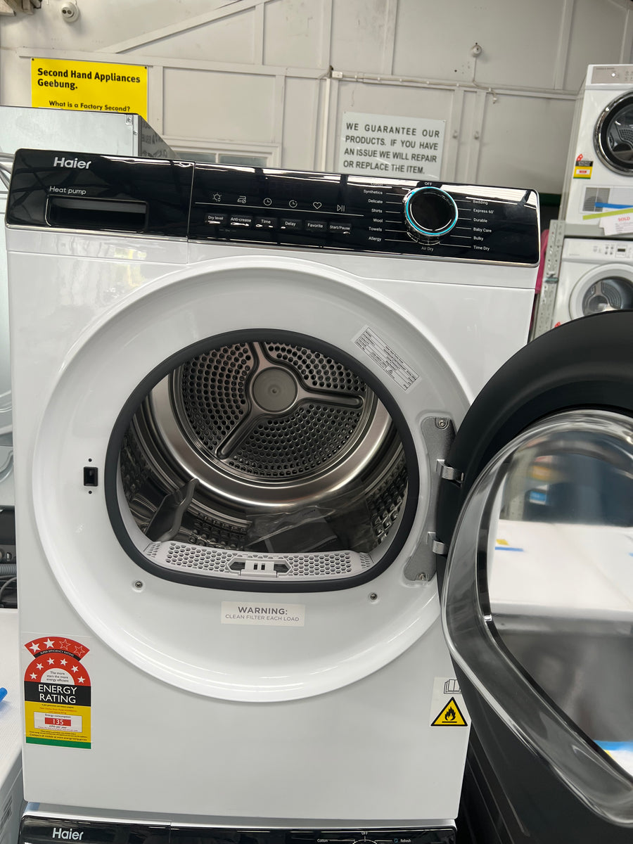 Factory Second Haier 8kg Heat Pump Dryer HDHP80AW1 - Second Hand Appliances Geebung