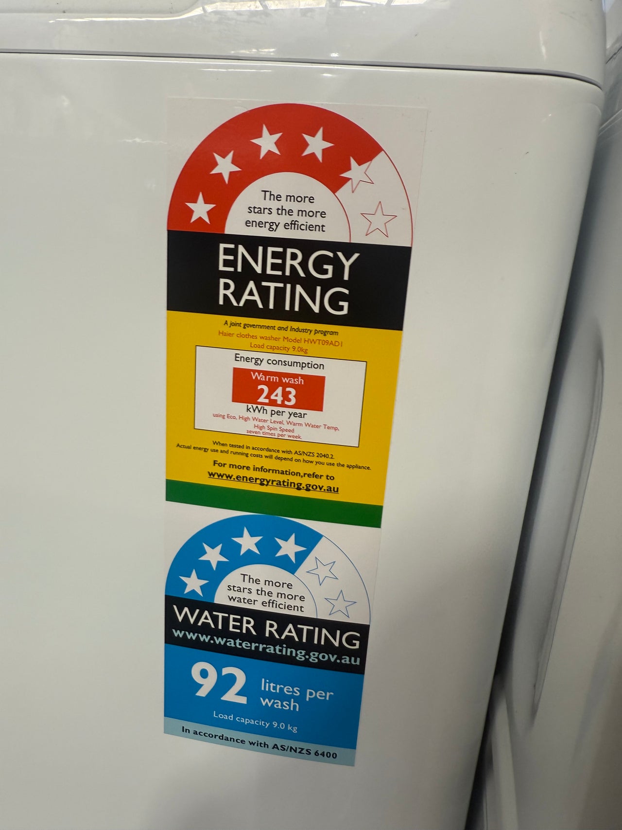 Factory Second Haier 9kg Top Load Washing Machine HWT09AD1 - Second Hand Appliances Geebung