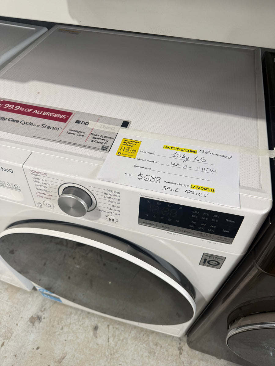Factory Second LG 10kg Front Load Washing Machine Model: WV5-1410W - Second Hand Appliances Geebung