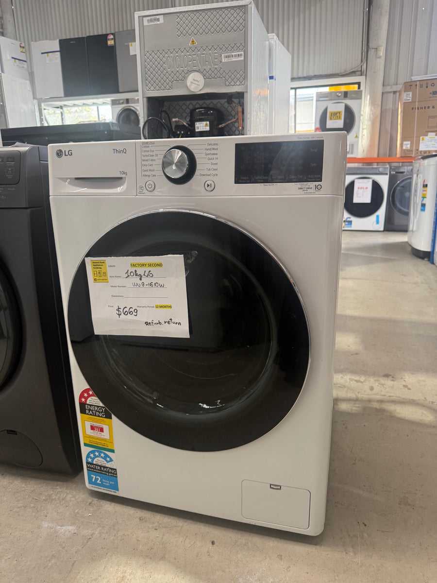 Factory Second LG 10kg Series 9 Front Load Washing Machine – WV9-1610W - Second Hand Appliances Geebung