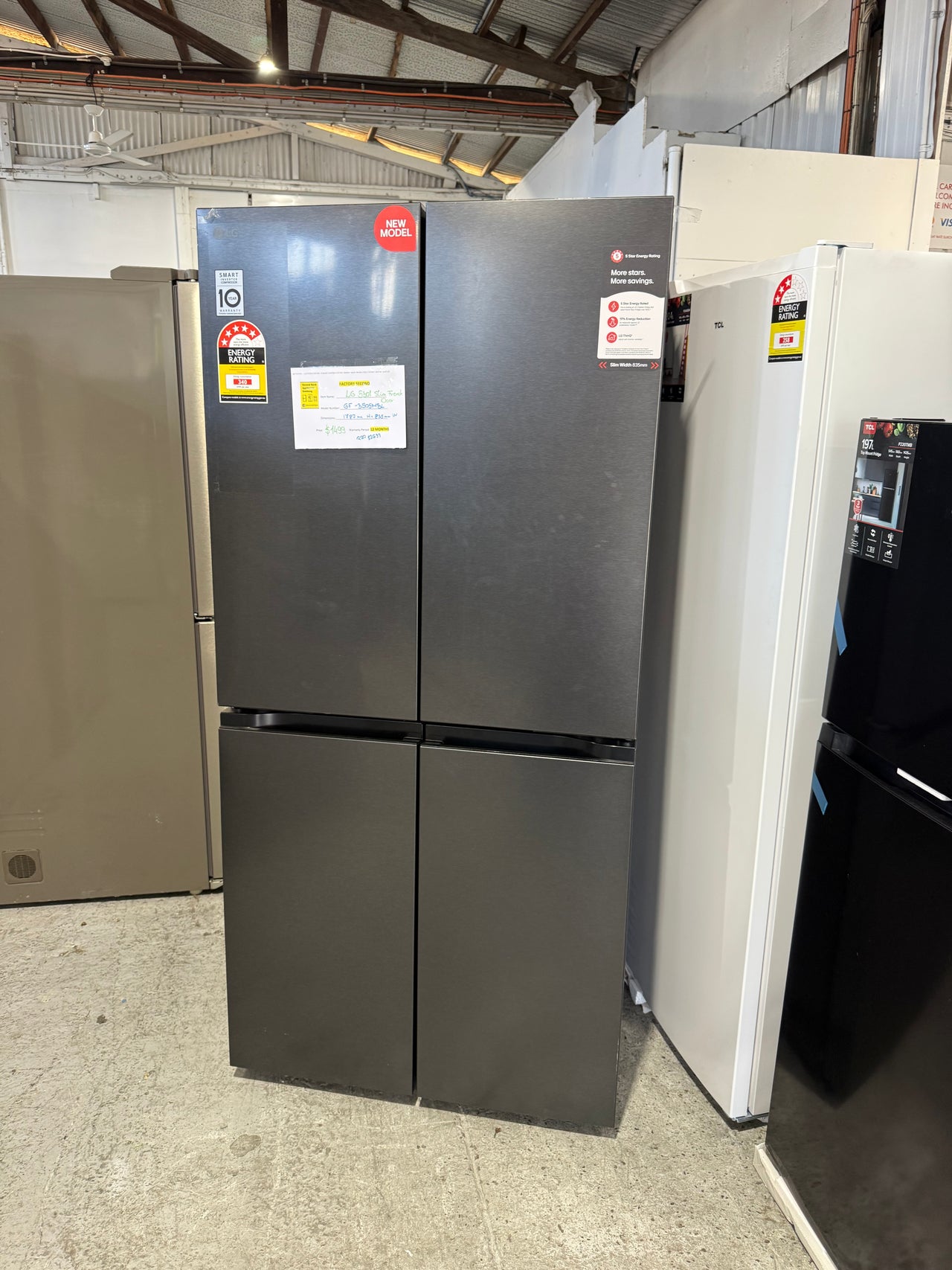 Factory Second LG GF-B505MBL 530L Slim French Door Refrigerator – Matte Black - Second Hand Appliances Geebung