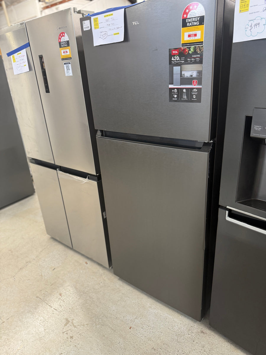 Buy Factory Second TCL 420L Top Mount Fridge – Galaxy Grey (P491TMS) |  | [product_variant] | Second Hand Appliances Geebung Brisbane