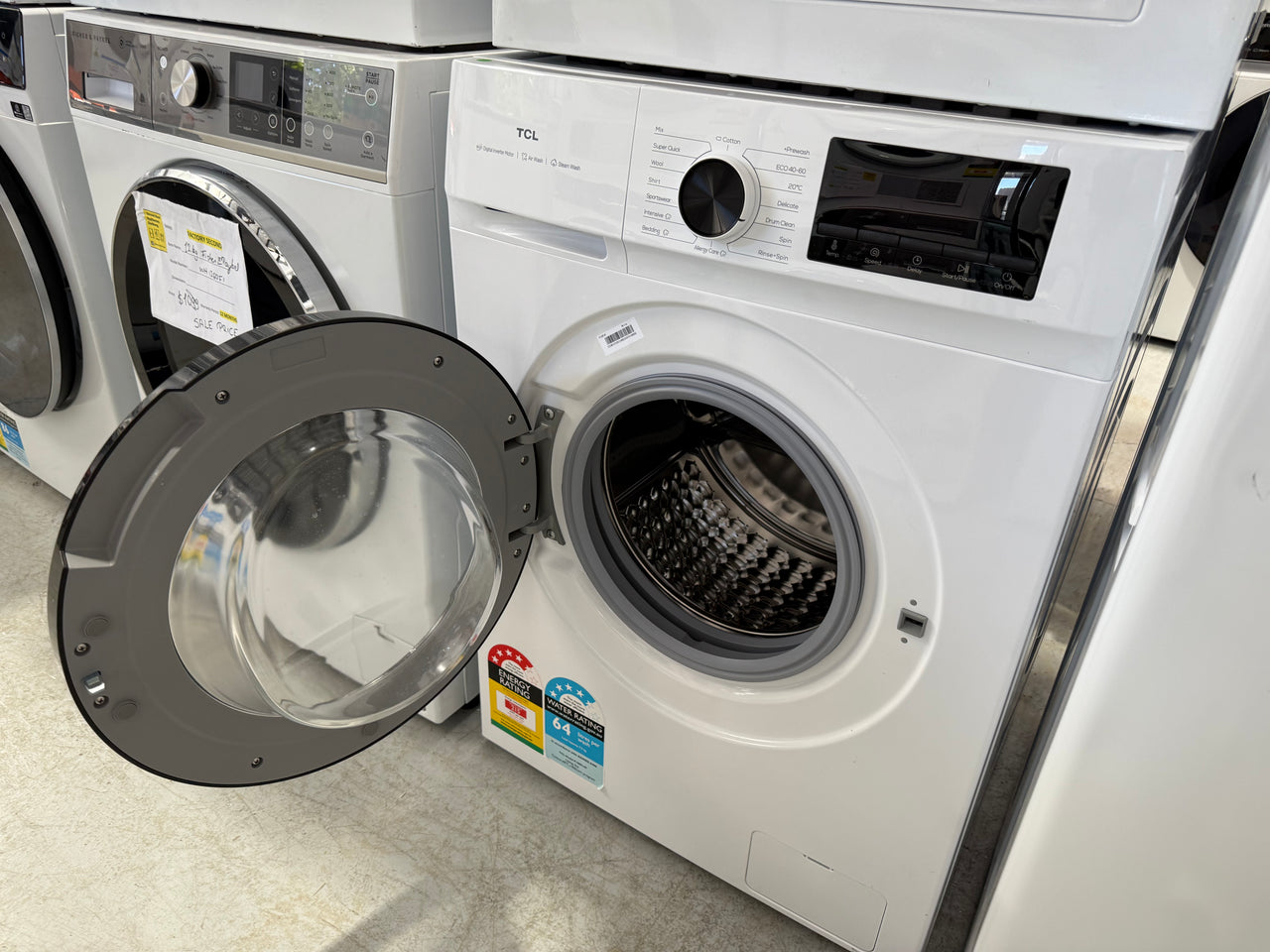 Factory Second TCL 7.5kg Front Load Washing Machine – White P108FLW - Second Hand Appliances Geebung