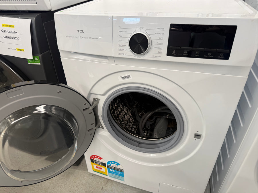Factory Second TCL 7.5kg Front Load Washing Machine – White P108FLW - Second Hand Appliances Geebung