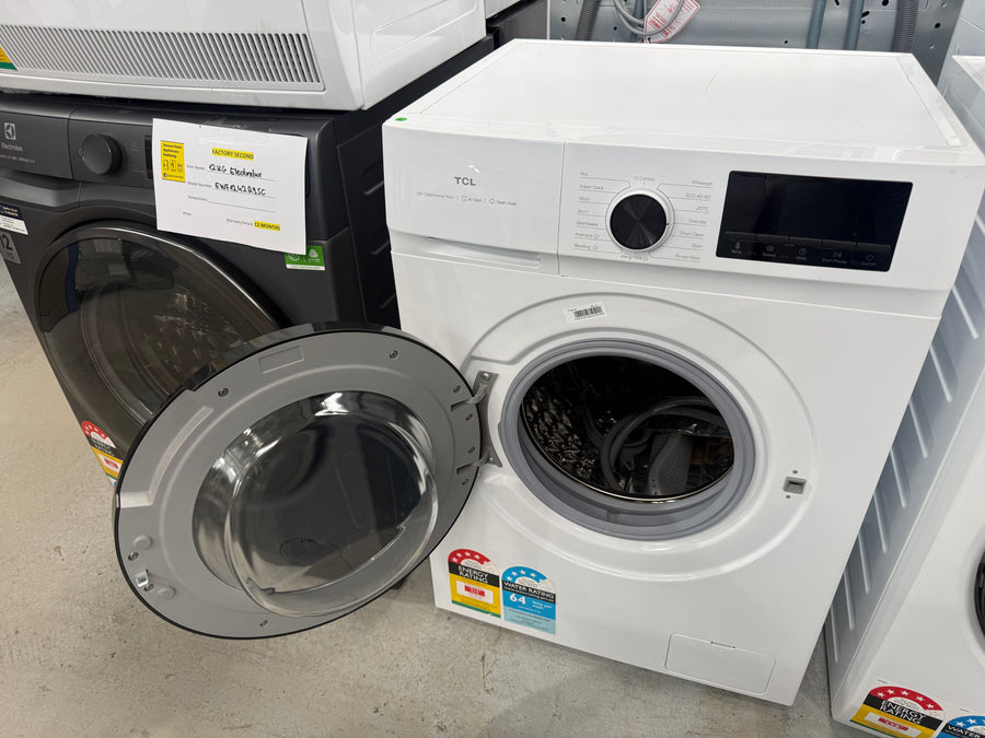 Factory Second TCL 7.5kg Front Load Washing Machine – White P108FLW - Second Hand Appliances Geebung