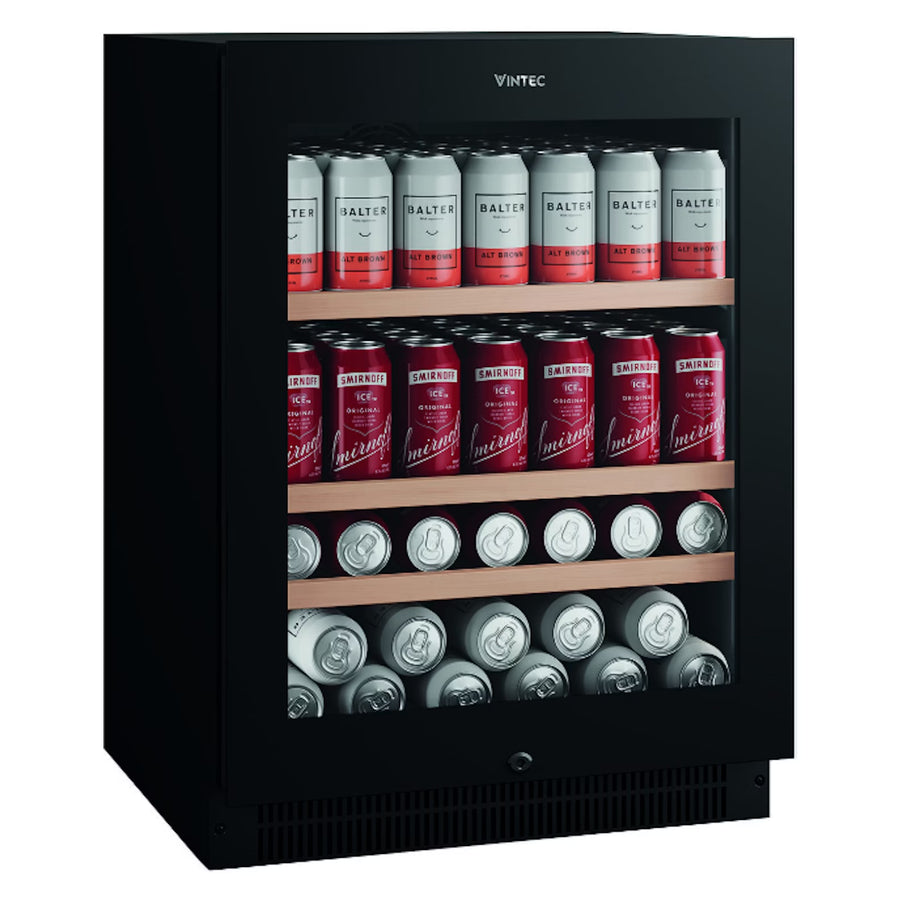 Factory Second Vintec 141 Can Beverage Centre – Black Glass (VBS820SCB-X) - Second Hand Appliances Geebung