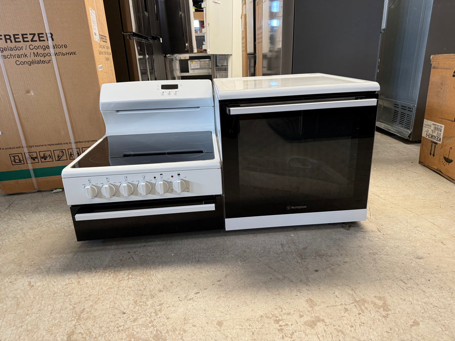 Factory Second Westinghouse 110cm Elevated Electric Freestanding Cooker – White (WDE143WCB-R) - Second Hand Appliances Geebung